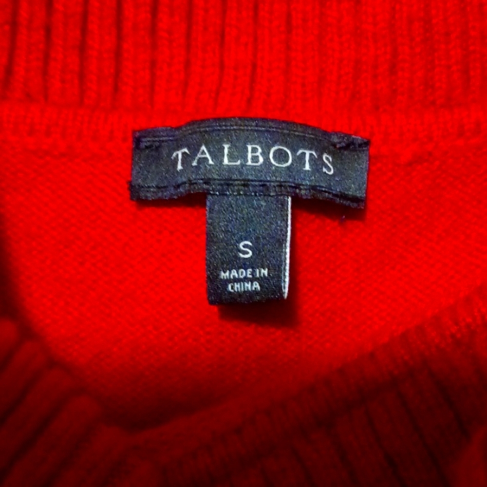 Red turtle neck dress w 3 quarter length sleeves by Talbot sized small
